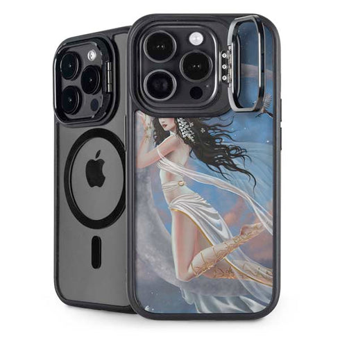 Fairy on Moon with Birds by Nene Thomas iPhone 15 Pro Kickstand Case